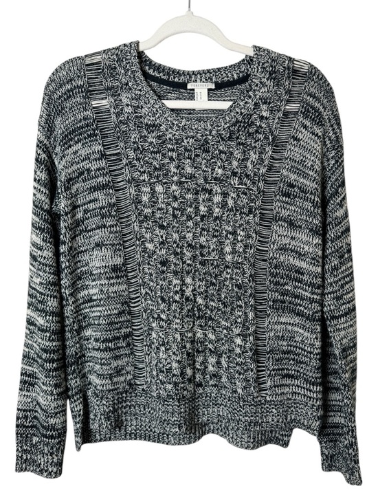 Forever 21 Sweaters - Medium Forever 21 Black & White Marled Cable Crew Sweater